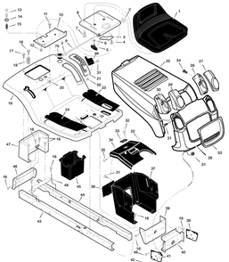 Chassis And Hood Diagram and Parts List for 405005X99A 2003 Briggs and Stratton Lawn Tractor